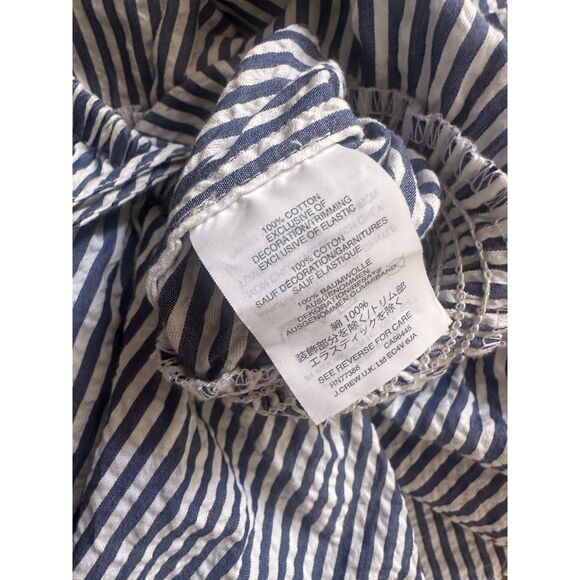 JCrew ruffled seersucker stripe jumpsuit Blue/white XS - Picture 5 of 9